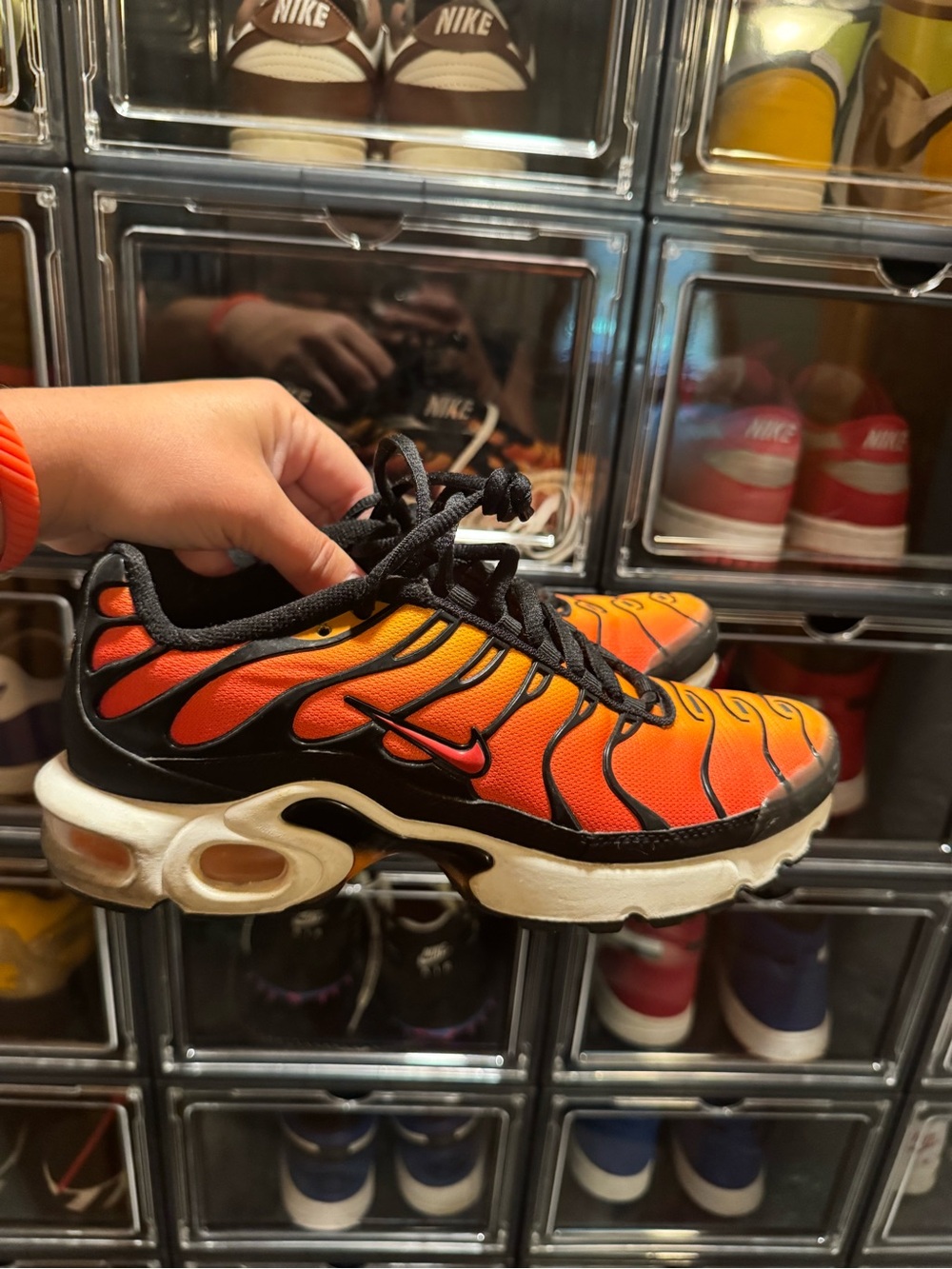 Nike Kids Gradient Orange and Black Flame-Detail Sneakers